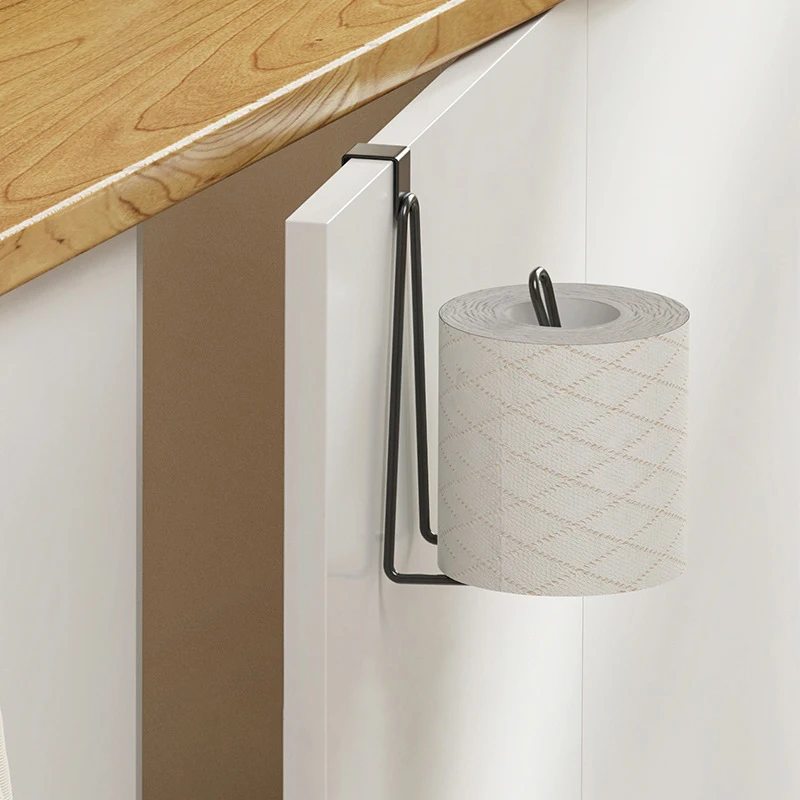 Toilet Paper Holder - Easy Install Wall Mount Bathroom Tissue Roll Hanger with Painted Finish Space Saving No-Drill Design