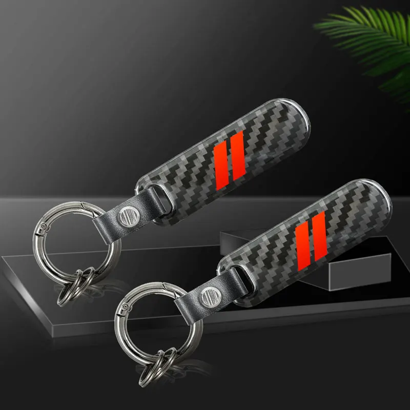 Car Accessories Zinc Alloy Carbon Fiber Keychain Keyring Holder For Charger Challenger Ram SRT Journey Caliber Caravan Durango