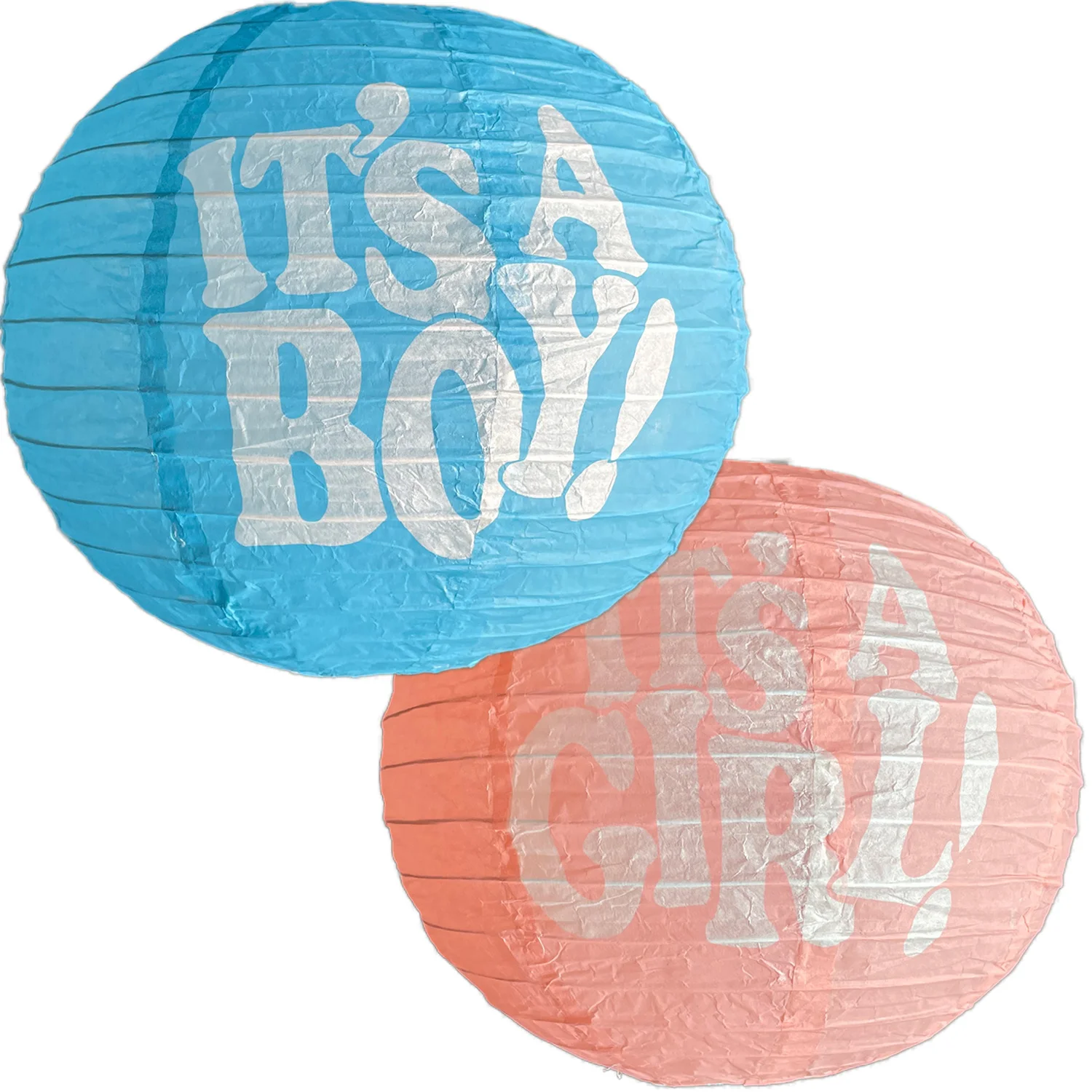 

2 pcs 10-Inch Gender Reveal Paper Lantern Gender Decorations Its a Boy or Girl Themed Party Supplies Blue Pink Paper Lantern