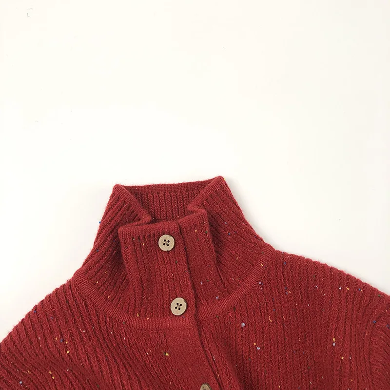 2025 Nieuwe Herfst 1-6Yrs Kinderkleding Kinderen Gebreid Vest Kerst Baby Lange Mouwen Effen Kleur Casual Losse Trui Jas