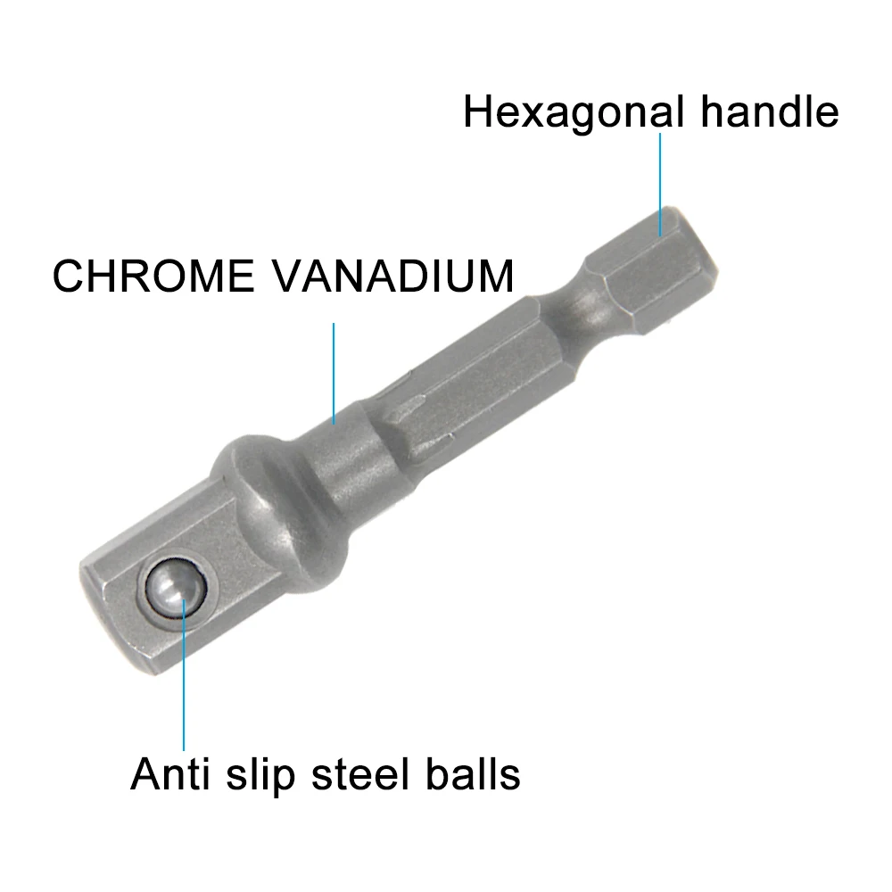 Varilla de extensión de mango hexagonal natural, adaptador de 50mm, destornillador 1/2, cabeza cuadrada 3/8, enchufe 1/4, accesorios de herramientas eléctricas, 3 uds.