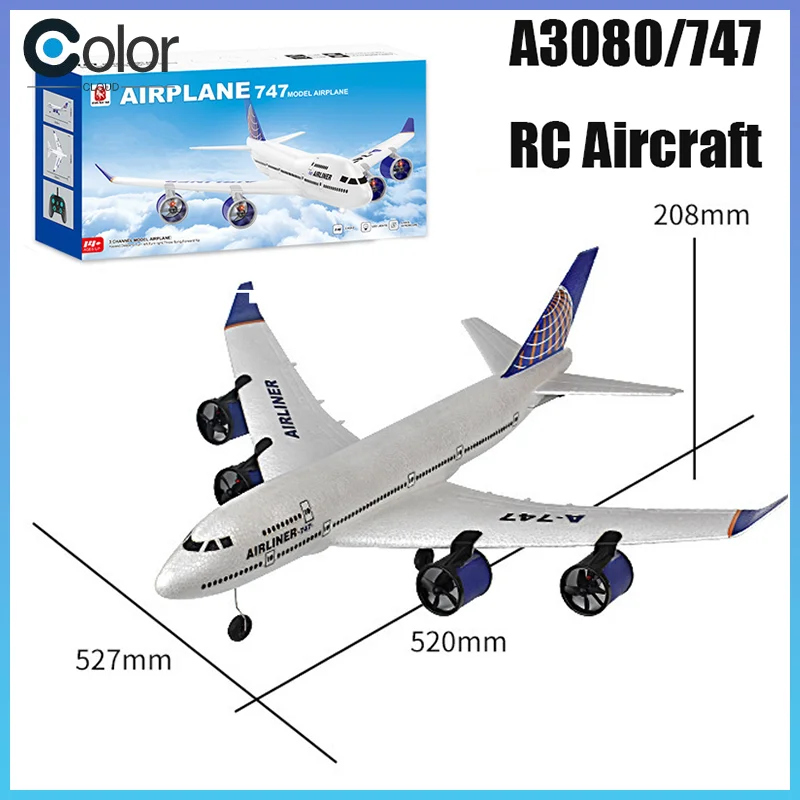 

Remote Control Aircraft A380 Aircraft Boeing 747 Fixed Wing Foam Aircraft Model Aircraft 3-Channel Glider Model Outdoor Toy Gift
