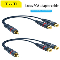 RCA Splitter 1 Male to 2 Female Audio Cable Speaker Y Adapter Gold-Plated Pure Copper for Home Theater Subwoofers