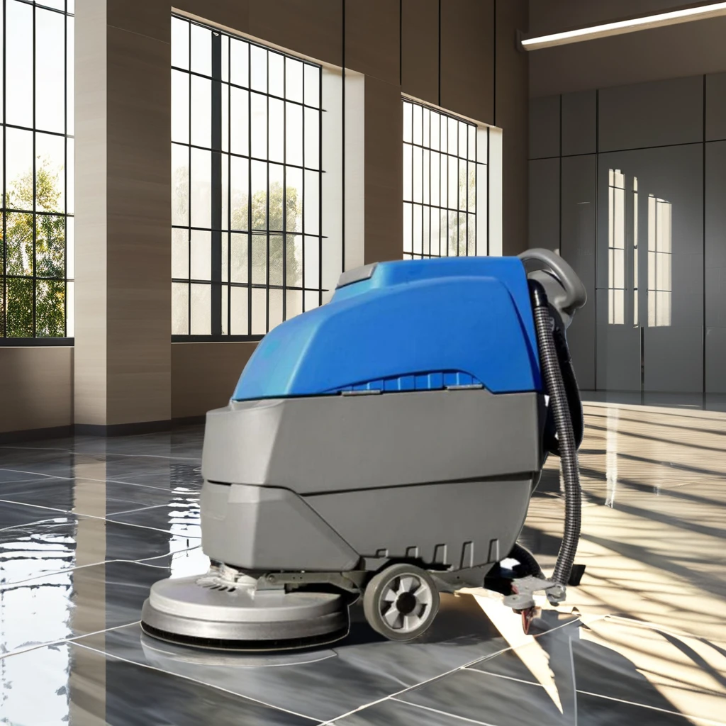 Hot Sales Easy Push Best Chinese Electric Wireless Cheap Small Automatic Walk Behind Foldable Floor Scrubber