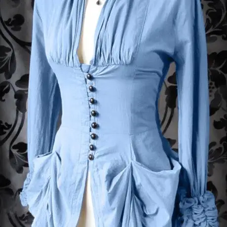 

Women's V-neck Long Sleeve Shirt British Style Pure Color Spliced Easy to Shrink Winter Collection Fashion Ladies' Shirt