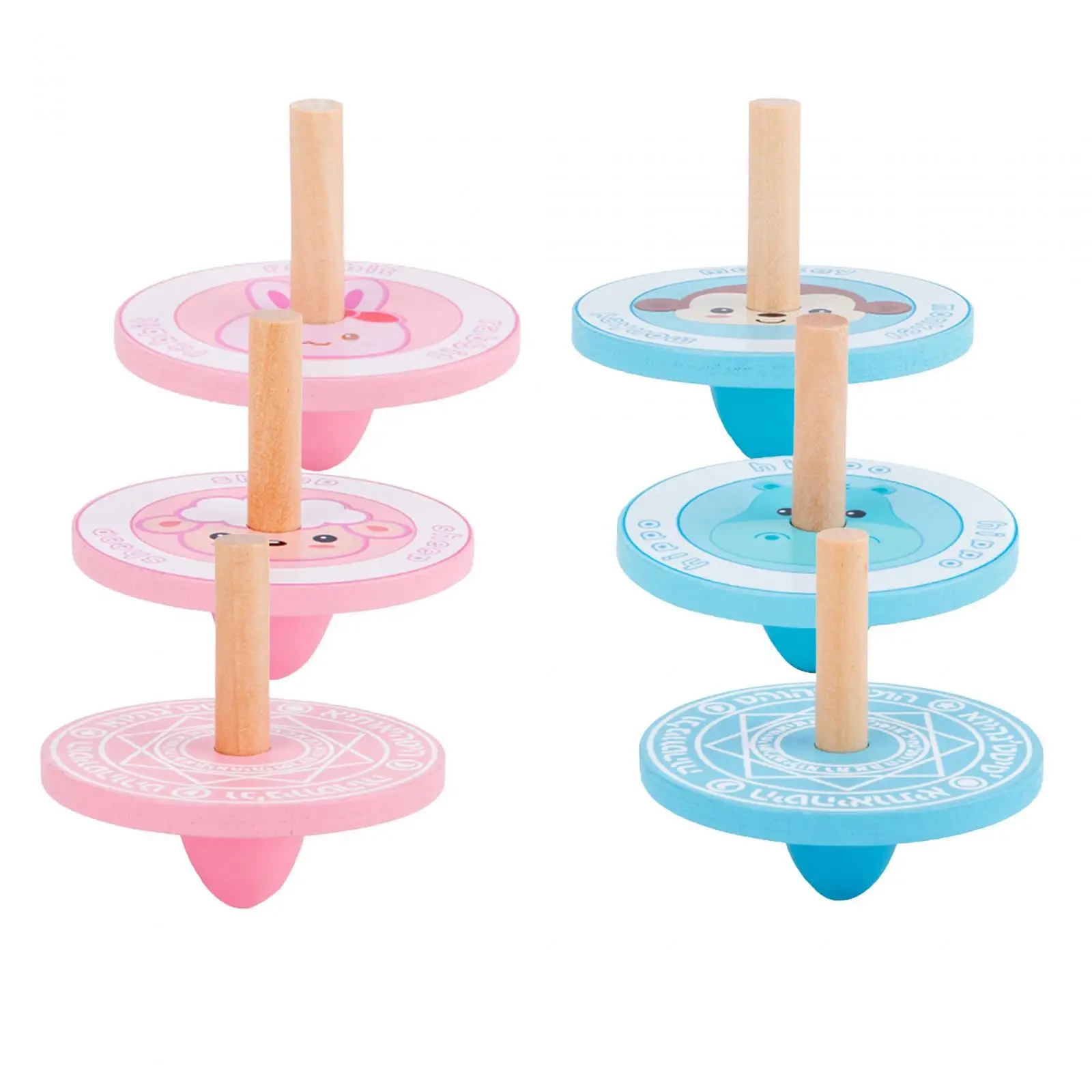 ألعاب أطفال خشبية جيروسكوبية ألعاب أطفال تقليدية قطر 6 سم، ارتفاع 5.5 سم مساعدة