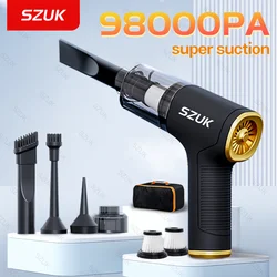 SZUK-Mini poderoso aspirador de carro, poderosa máquina de limpeza, sucção forte, portátil para carro e casa, limpador sem fio portátil, 98000PA