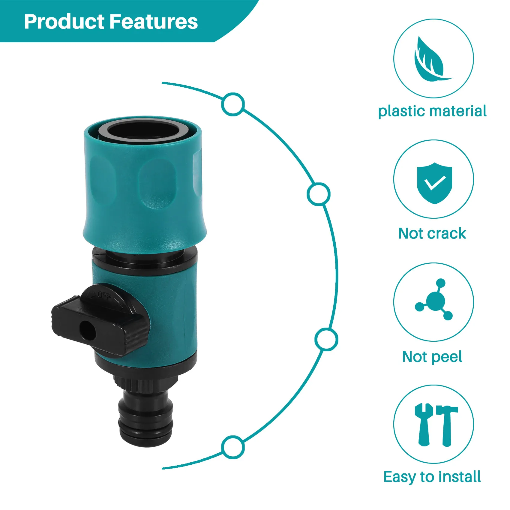 B84B-Plastic Valve With Quick Connector Agriculture Garden Watering Prolong Hose Irrigation Pipe Fittings Hose Adapter Switch 1