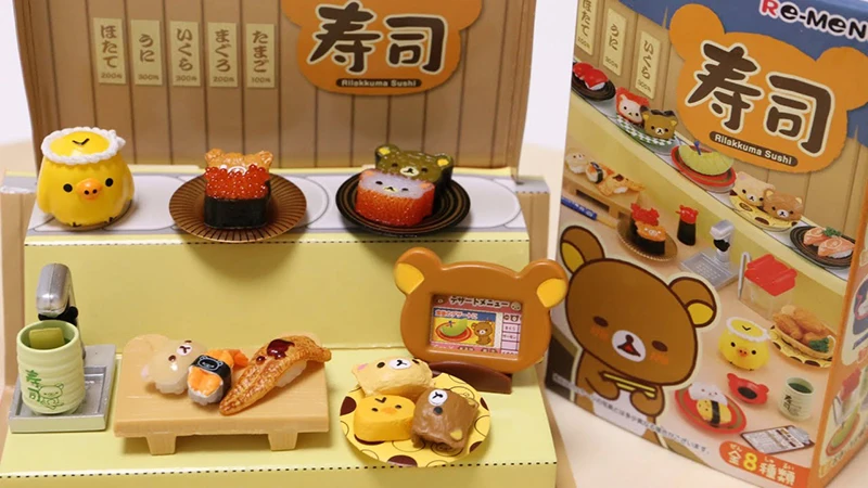 Original Japan Re-ment Cute Anime Figure Bearseafood Sushi Gourmet Miniatures Kawaii Candy Toys Doll Accessories