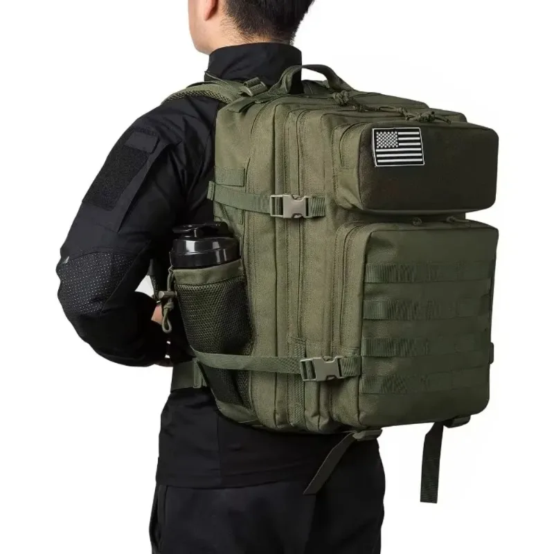 45L Military Tactical Backpack For Men Molle Daypack 3 Day Bug Out Bag Hiking Rucksack With Bottle Holder