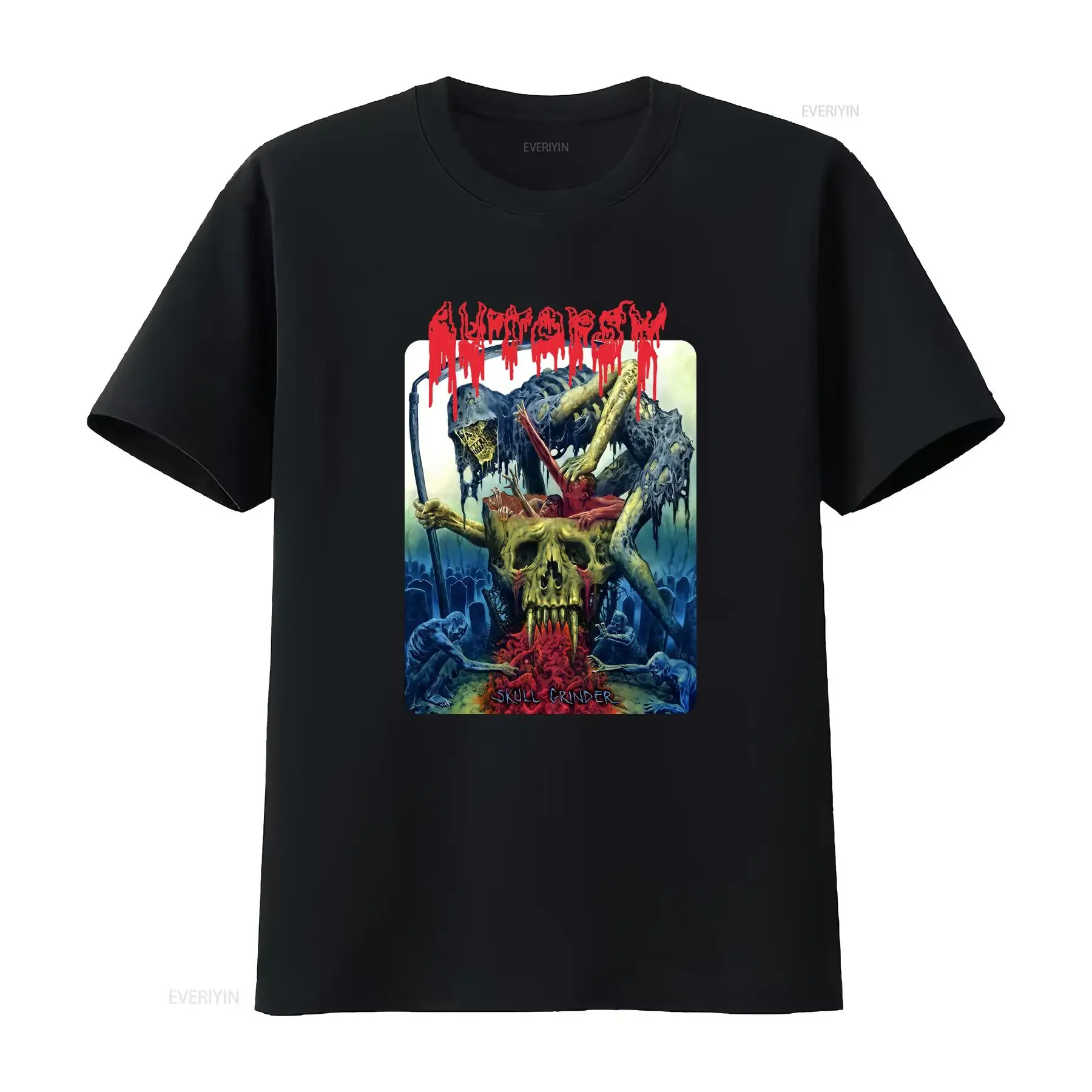 Autopsy Rock band 90s Basic black Rare design T shirt  NH23100 vintage Washed Breathable Slightly Soft Top For Everyday Wear