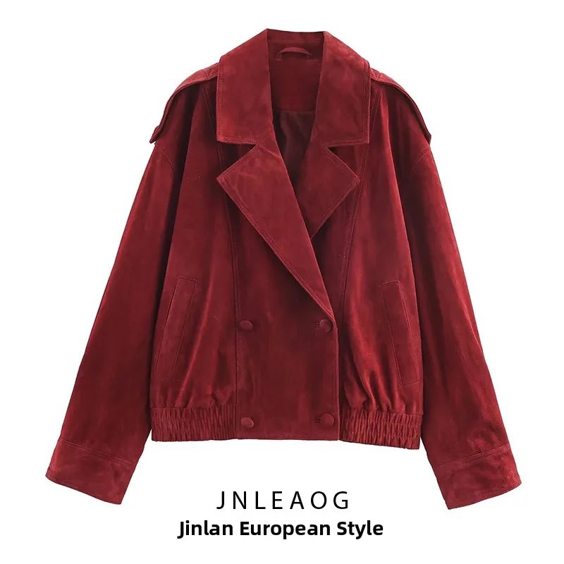 

Модная двусторонняя куртка из искусственной кожи для женщин, осенняя новинка, универсальное пальто из полиэфирного волокна JNLEAOG