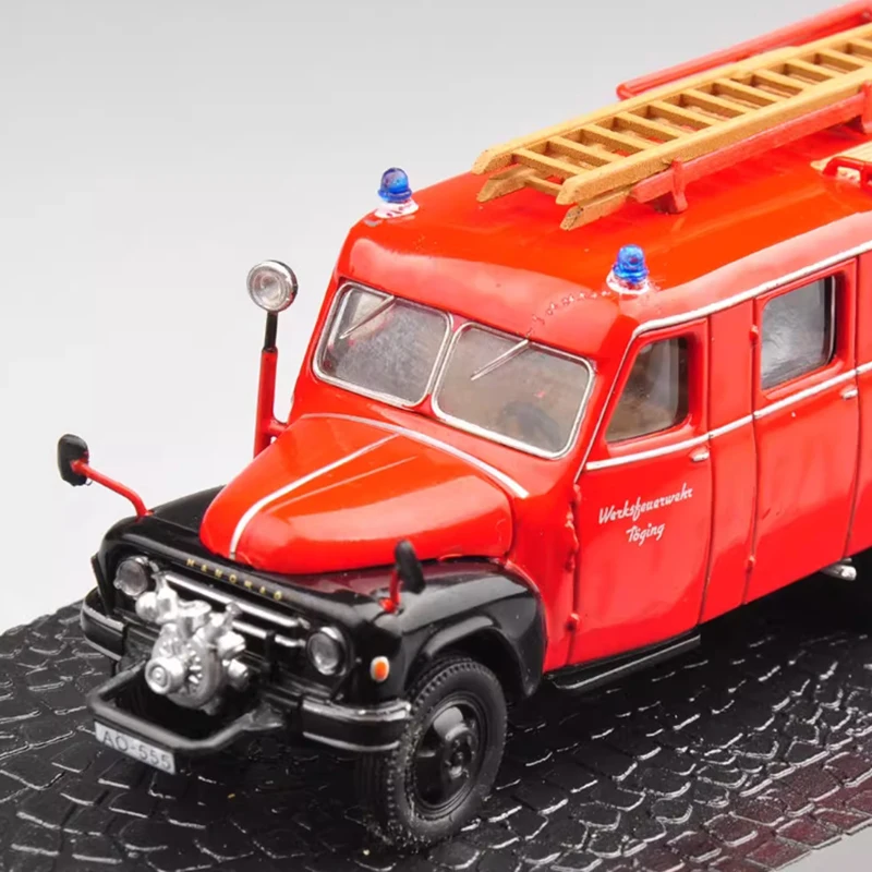 ATLAS Diecast escala 1:72 Hanomag L28 motor de bomberos escalera camión aleación coche modelo colección recuerdo espectáculo estático regalo de vacaciones