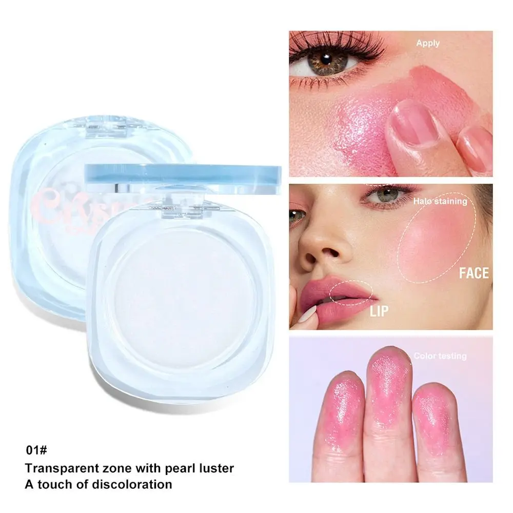 

Clear Crystal Color Warm Change Blush Cream High Gloss Natural Saturated Fine Shimmer Blush Cream Brightening Effect