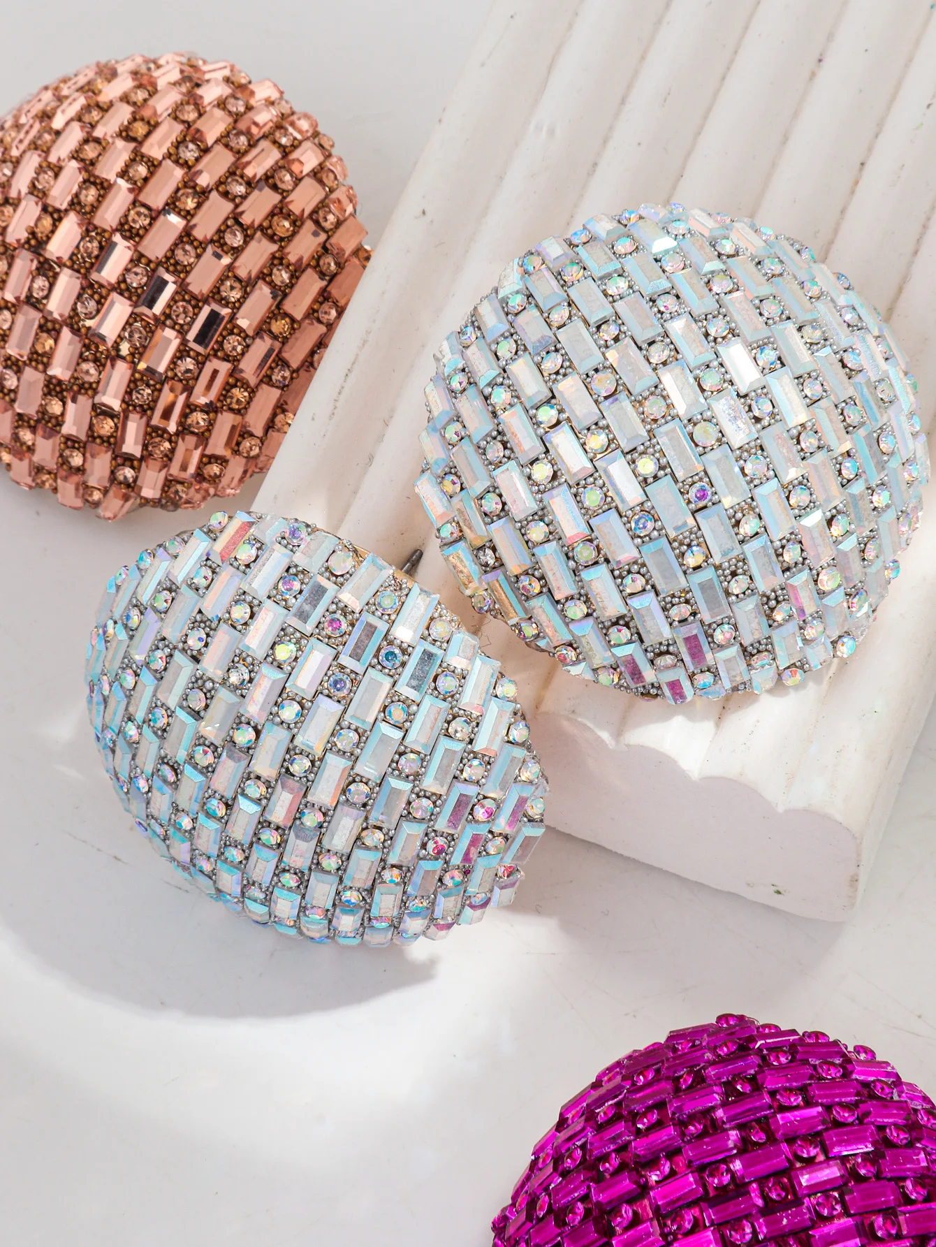 Luxury Crystal Extra Large Circle Stud Earrings for Women New Bling 43mm Round Statement Earring Wedding Party Jewelry Gifts