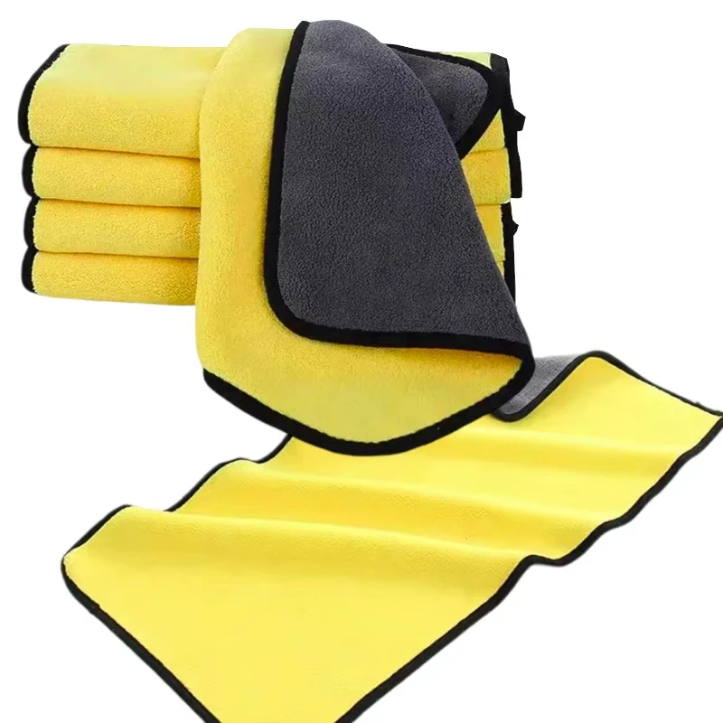 Paños de Limpieza para Auto, 1/2/5 Piezas, Paño Absorbente de Microfibra de Uso General, Grueso, Amarillo, 30*30/60cm