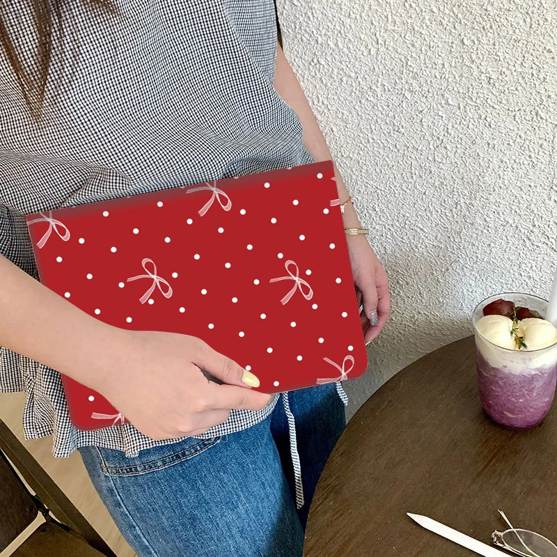 ins Retro red Polka point TABLET CASE FOR iPad pro 10/11-Inch 2020/6th/7th /8th /Air 3rd/Air 4th/9th gen/Air 5th Gen 2022/Air 16