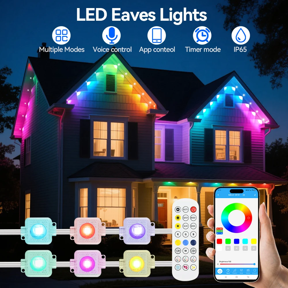 

RGB светодиодная гирлянда Bluetooth для улицы 100 футов