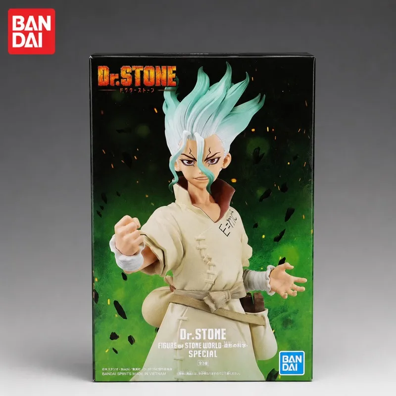 En Stock, Figura de Acción Original Bandai Banpresto de Dr. Stone Ishigami Senku, Muñeco Nuevo en Caja, Personajes de Anime
