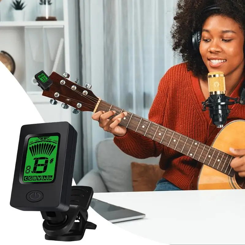 Clip On Ukulele Tuner LCD Display Acoustics Calibration Tuner Quick Accurate Instruments Tuning For Acoustic Guitars & Electric