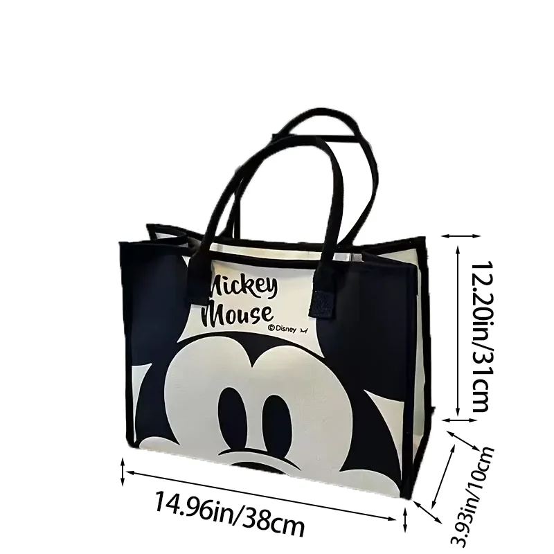 Disney Mickey Women's Large Capacity Shoulder Bag Korean Version Tote Handbag Fashionable Canvas Bag Daily Commuting image 2