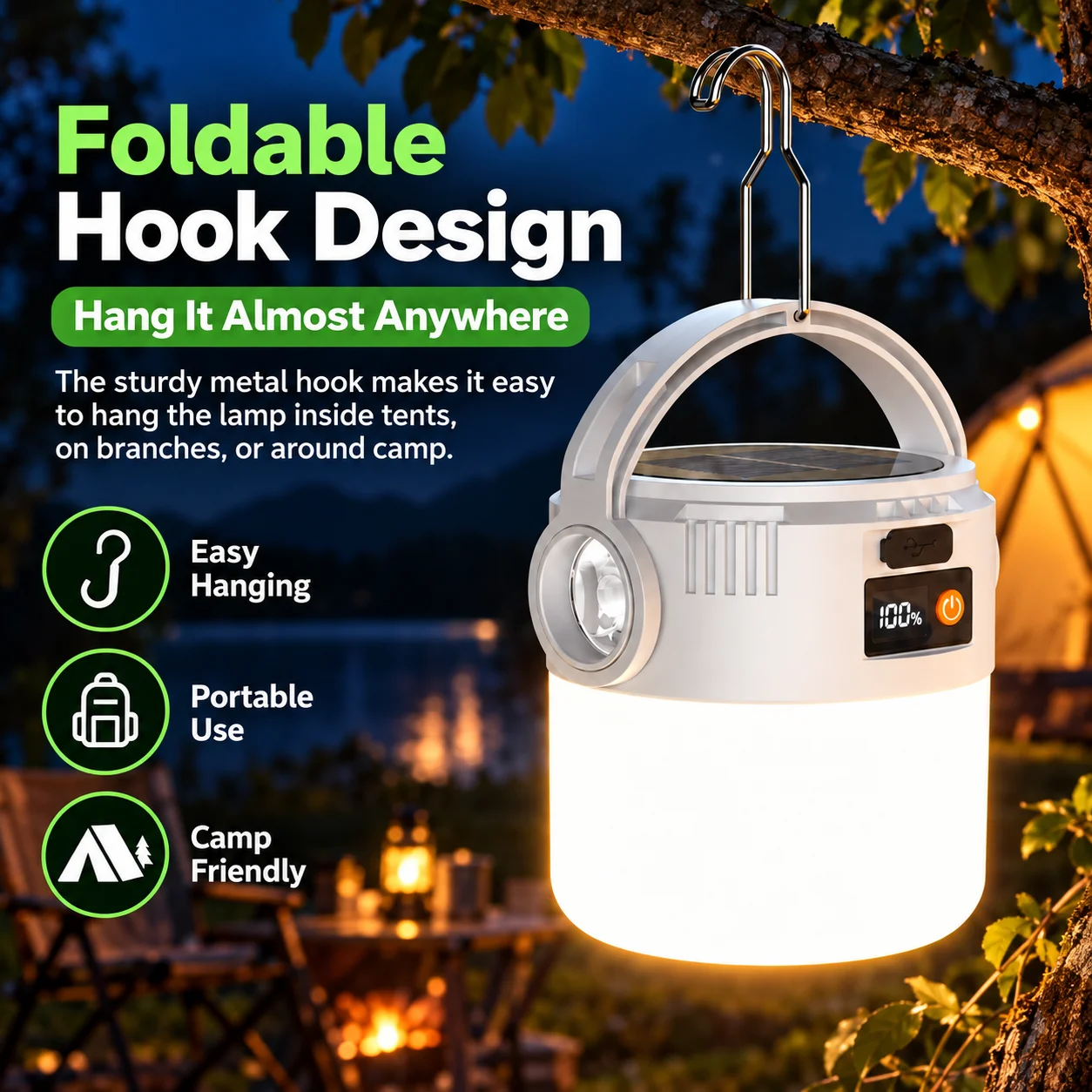 Güneş Enerjili LED Kamp Lambas - Solar Lantern Camping Collapsible incelemesi ve fiyatı