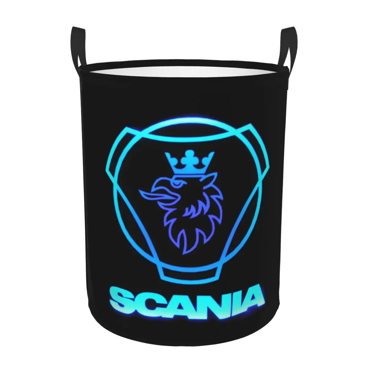 Custom Saabs Scanias Power Classical Car Logo Laundry Basket Collapsible Large Capacity Clothes Storage Bin Baby Hamper