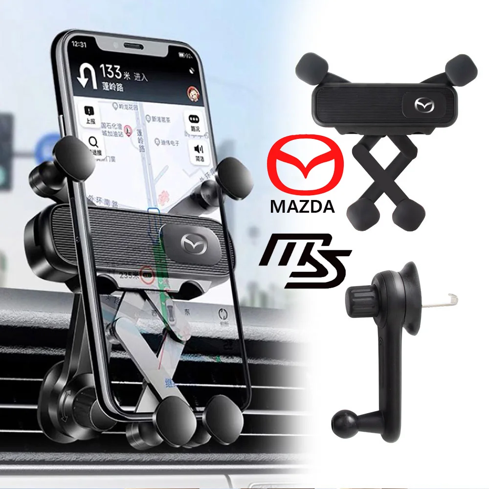

Автомобильный держатель для телефона с гравитацией, крепление для вентиляционного отверстия 360° ° Поворотная автоматическая поддержка смартфона для Mazda MS 3 5 6 323 626 RX7 RX8 MX3 MX5 Axela
