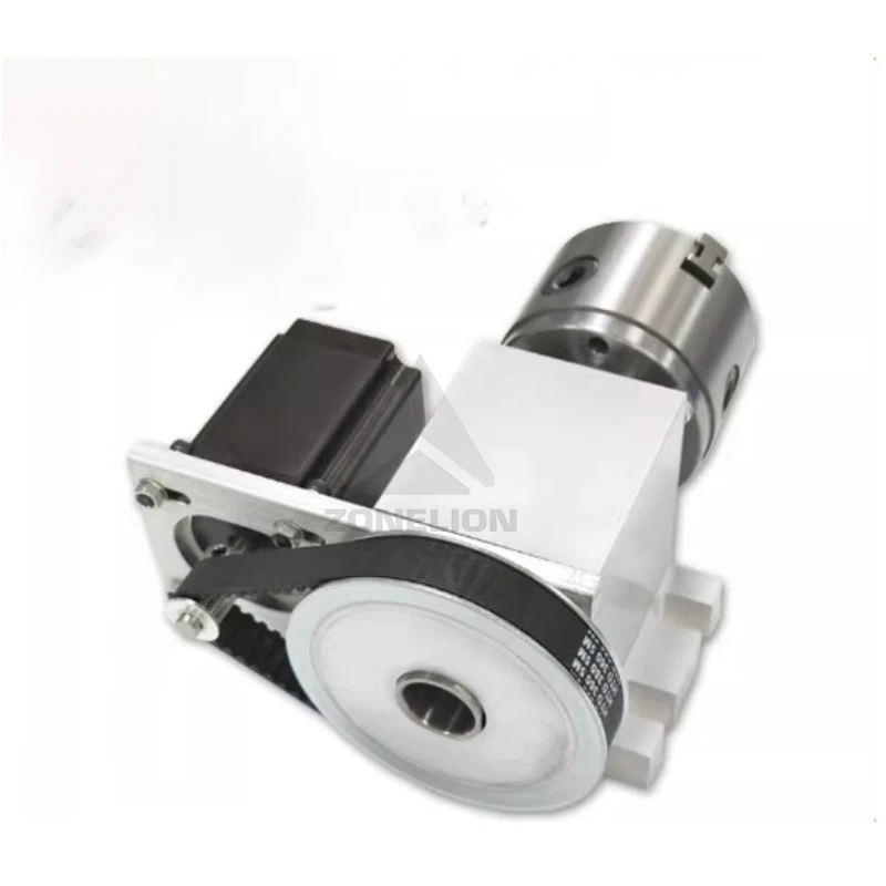 100mm Three-axis Rotating CNC 3-jaw Chuck Hollow Shaft Rotating Shaft with Motor Shaft