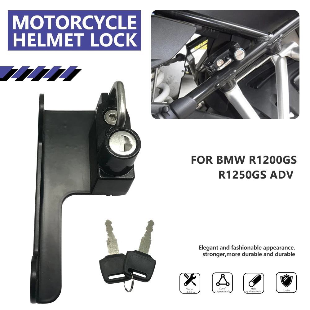 

R1200GS R1250GS Motorcycle Helmet Lock Mount Hook with 2 Keys For BMW R 1250GS Adventure R 1200 GS LC ADV GSA 2014-2023 2022