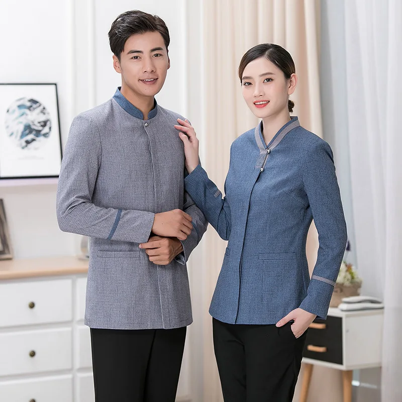 秋冬用長袖清掃ユニフォーム、ホテル客室プロパティ作業服PAAuntie's Housekeeping Floor Cleaning Wor