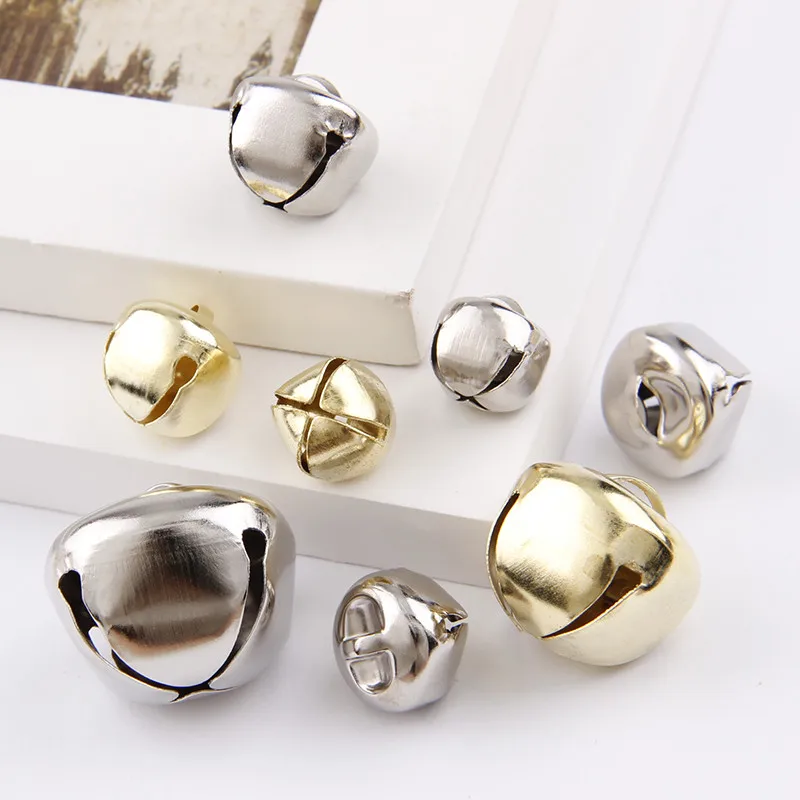 12/13/15/20/24/28mm Christmas Jingle Bells Gold White K Cross Bells  for Party Christmas Tree Decoration DIY Crafts Accessories