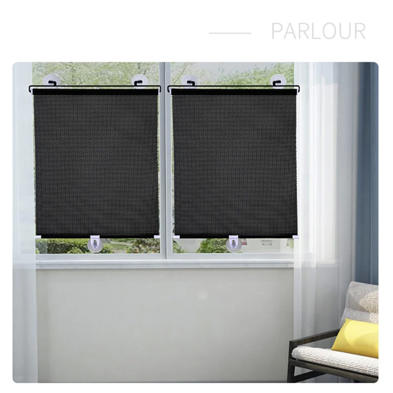 Portable Retractable PVC Sun Shade Curtain Window Glass Shade Roller Blind for Office Bedroom Shading Membrane