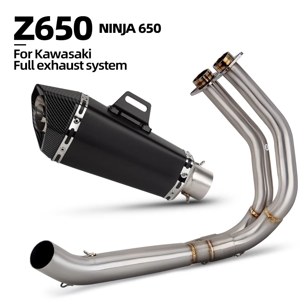 

Z650 exhaust muffler with DB Killer For Kawasaki Ninja650 Z650 2017-2023 moto exhaust system streetbike manifold accessories
