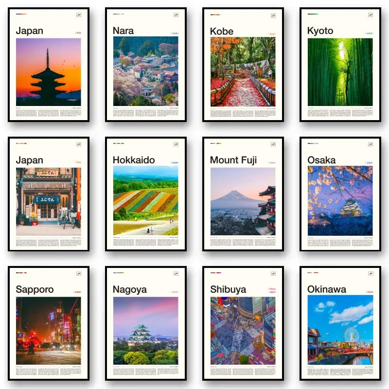 Modernes Japan Tokio Japanische Stadtlandschaft Stadtansicht Leinwandgemälde Poster und Druck Wandkunst Bild für Wohnzimmer Heim-Dekoration