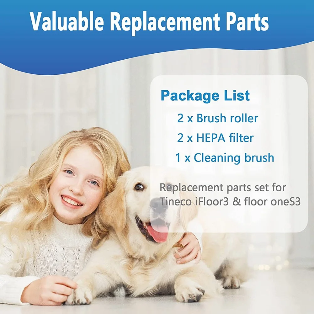 交換部品ブラシローラーフィルター Tineco Ifloor3、Tineco Floor One S3 ウェットおよびドライ掃除機-A58E に対応