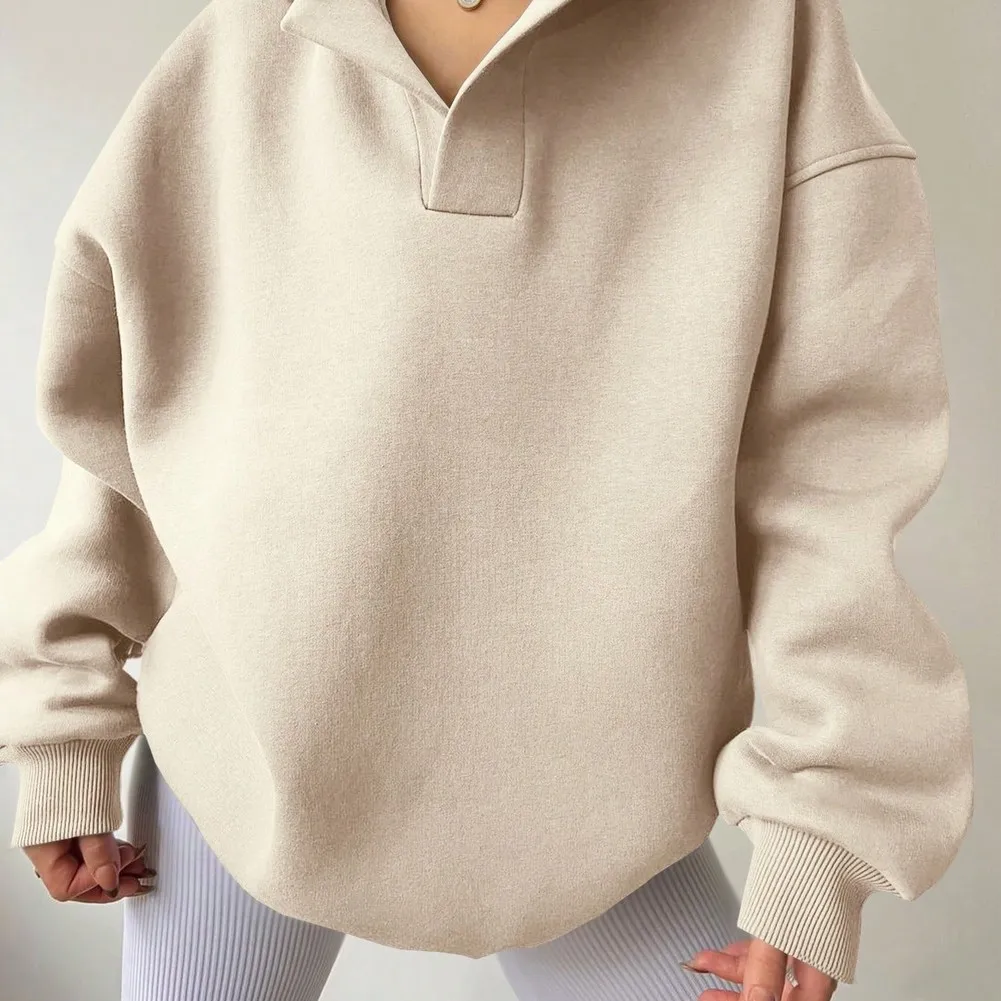 เสื้อฮู้ดแขนยาวสีพื้นสำหรับผู้หญิงรุ่นใหม่ปี 2025