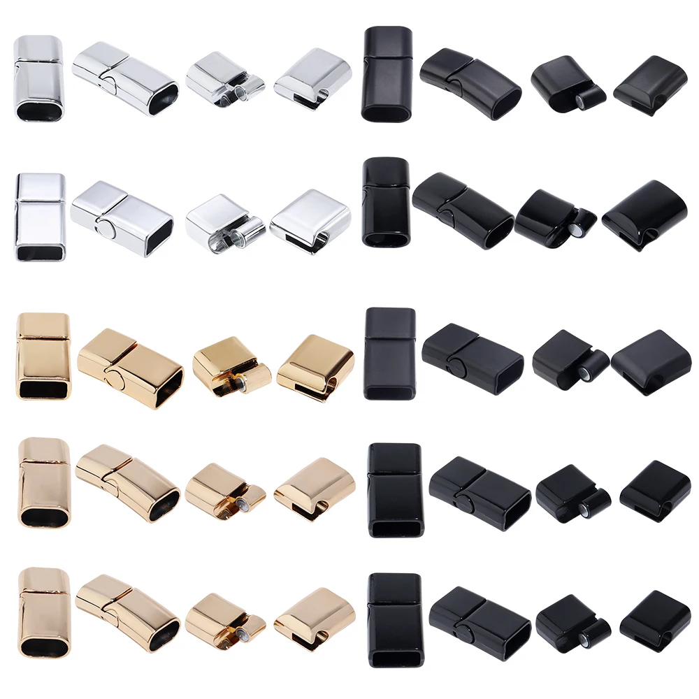 5Pcs Alloy Magnetic Clasps Round Square Corners Leather Cord End Clasp Connectors For DIY Jewelry Making Bracelet Accessories view 4