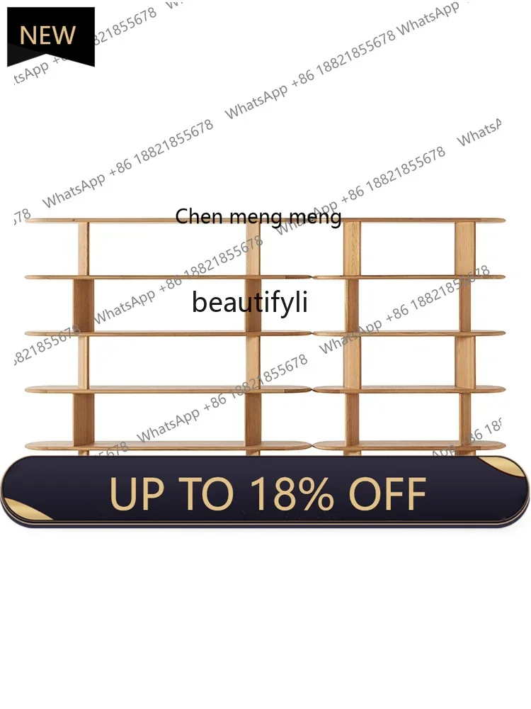 

P178 North American Wood Color Solid Wood Silent Wind Bookshelf and Storage Shelf Floor Integrated Wall Home Bookcase