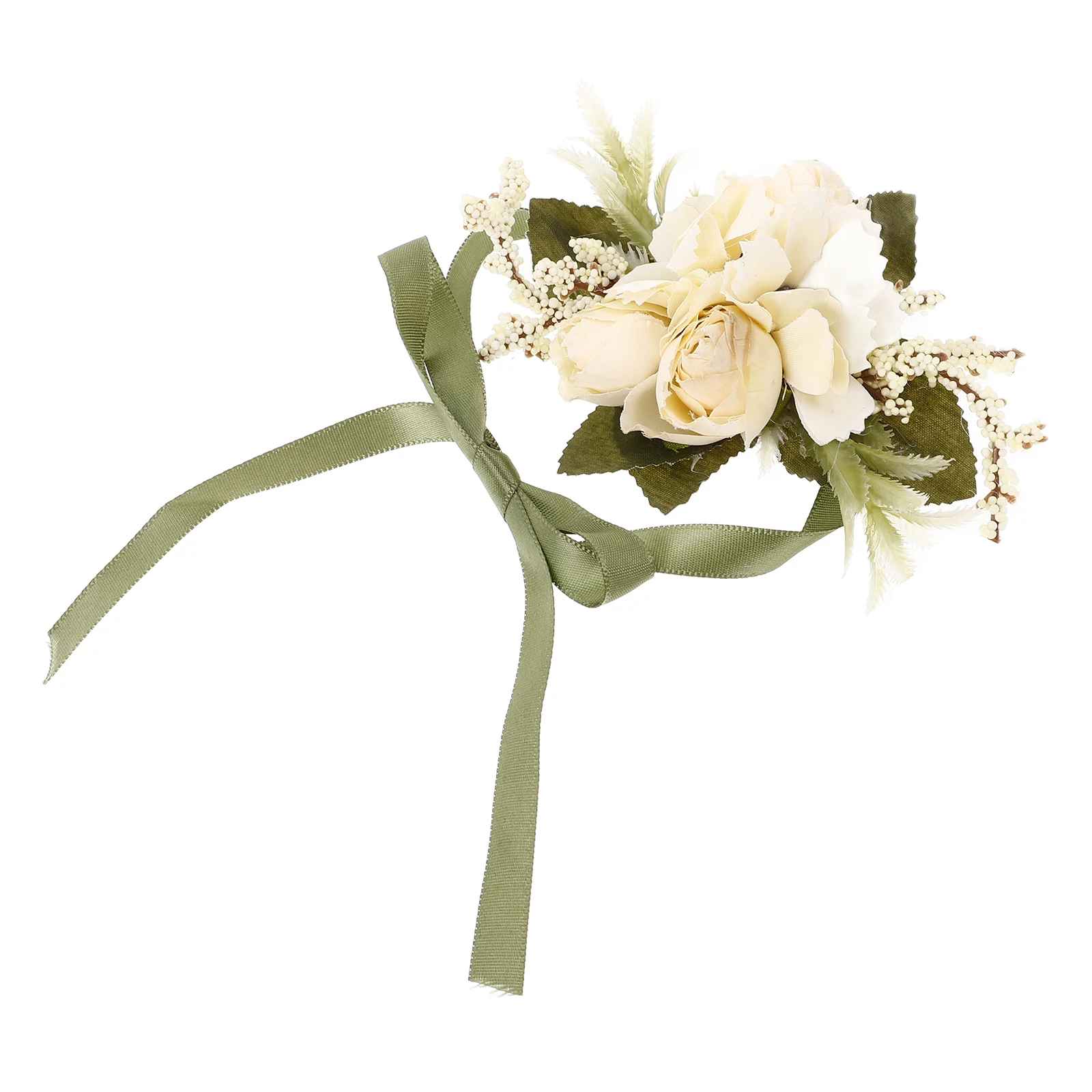 

Realistic Faux Flower Wrist Corsage Bride Bridesmaid Wedding Decor Hand Flower Bracelet Floral Wristlet Accessory
