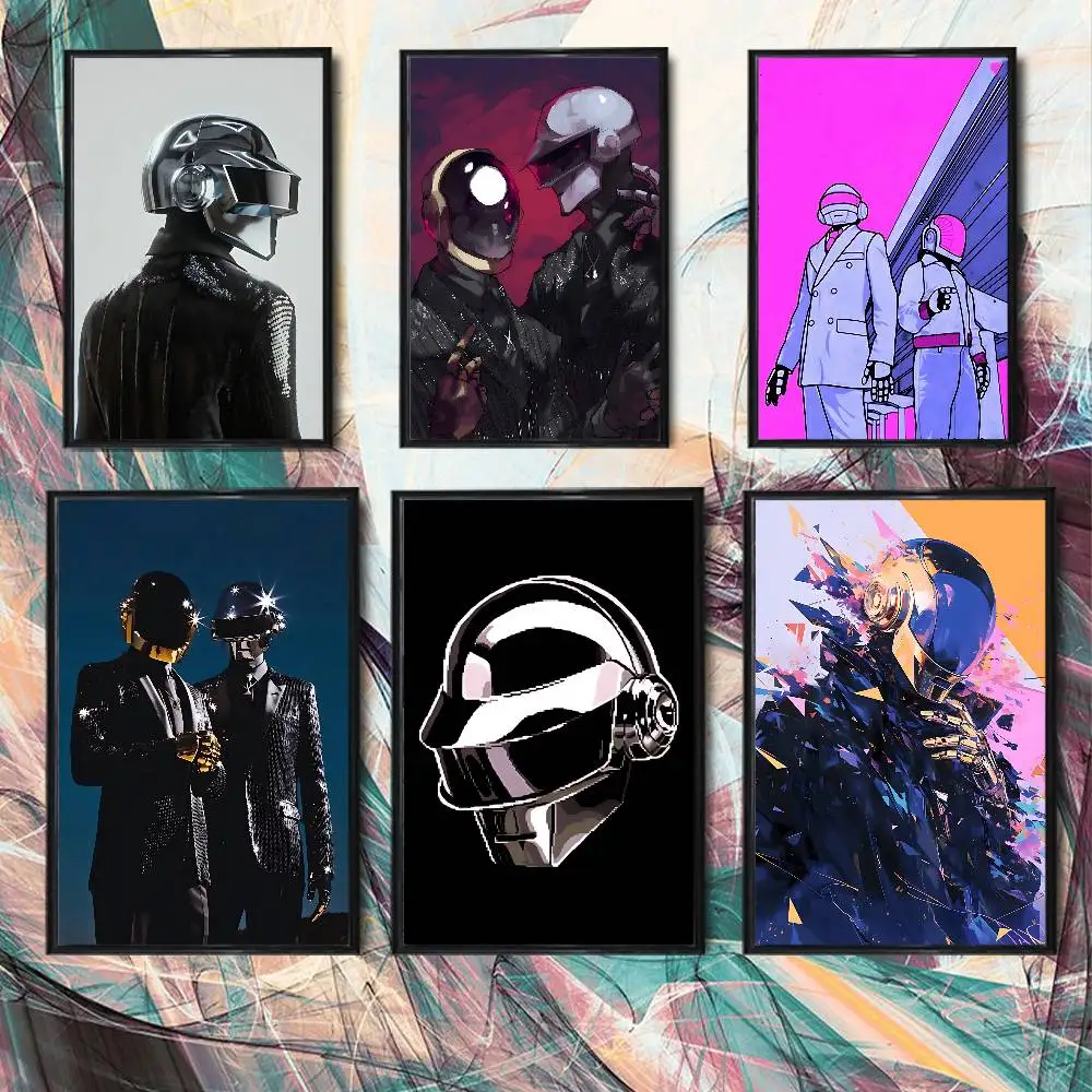 

band Discovery Daft Punk Poster HD Art Sticky Wall Waterproof Home Living Room Bedroom Bar Aesthetic Decoration