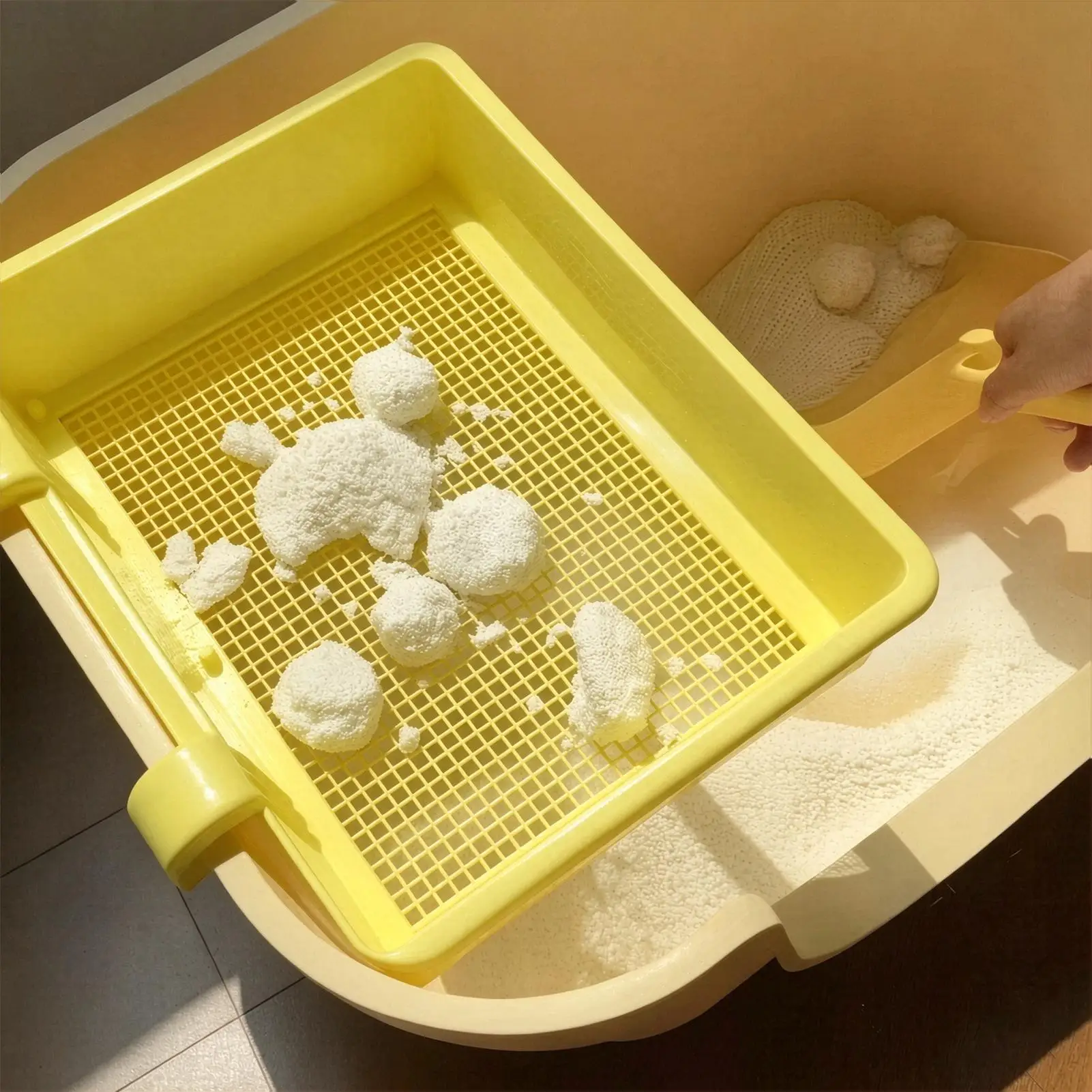 Litter Box Sifter Portable Replacement Waste Screen Container Cat Litter Box Sifting Insert For Home Living Room Balcony