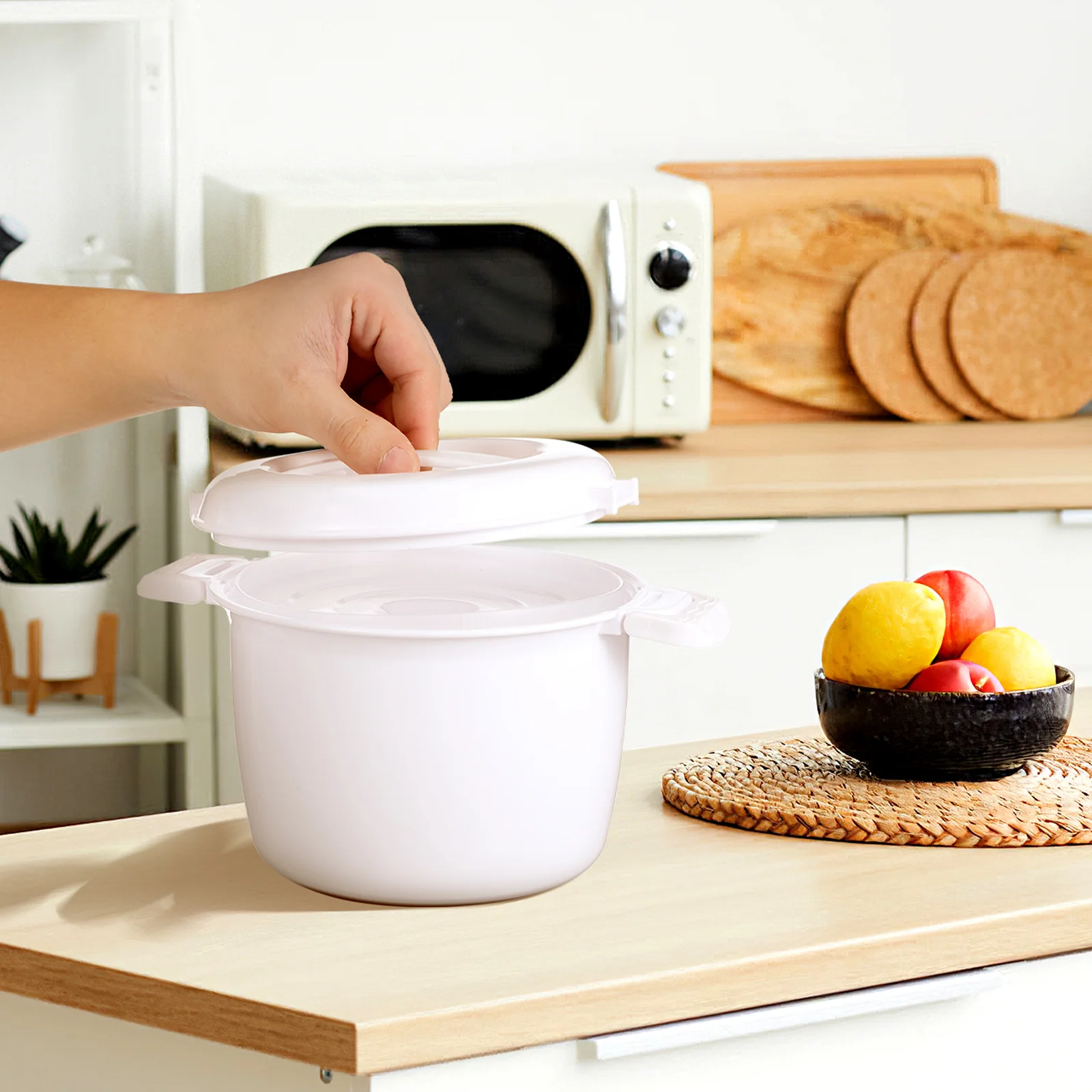 

Microwave Rice Cooker Portable Multifunctional Food Container Making Tool Ideal for Microwave Cooking