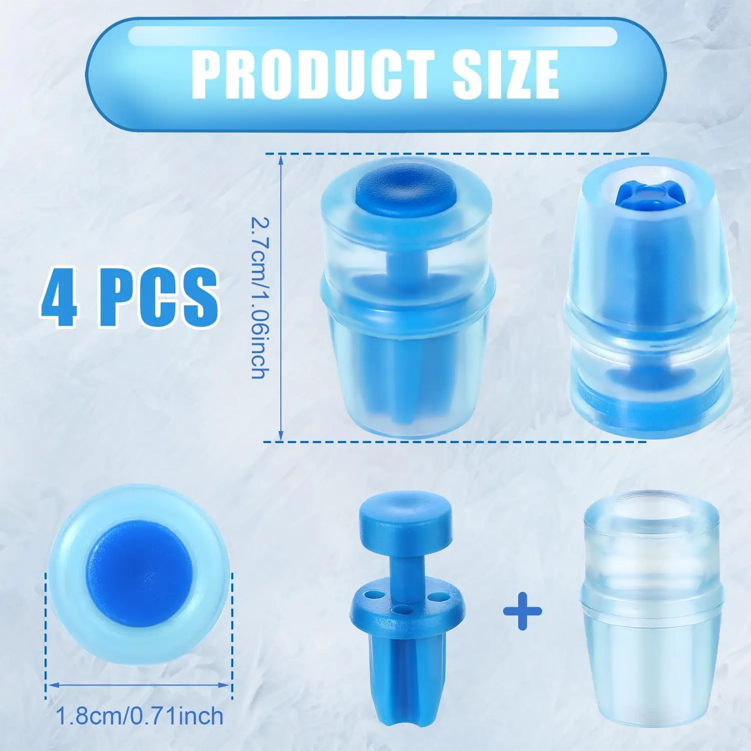 4pcs Bite Hydration Pack Bite Valve , Silicone BPA Free Bite Valve Sheath  Nozzle Mouthpiece  Compatible with  (Blue)