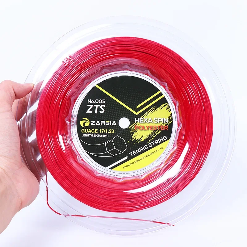 ZARSIA Hexagon Tennissaiten Langlebige Hex-Polyester-Schlägersaite 1,23MM 200M 1 Rolle – Detail 7