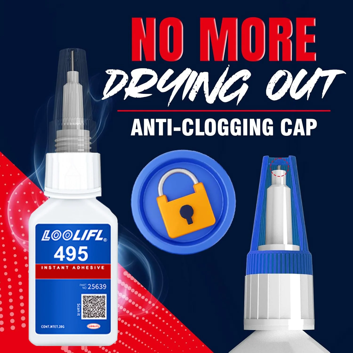 495 la colla super resistente bianca trasparente da 20 ml ad asciugatura rapida è adatta per legno, pelle e ceramica e è facile da usare.