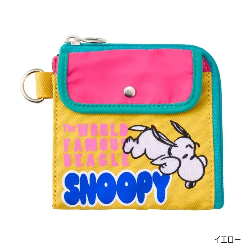 Bolsa de Snoopy con estampado de dibujos animados MINISO, bonita bolsa de almacenamiento bordada, billetera multifuncional Snoopy Zero