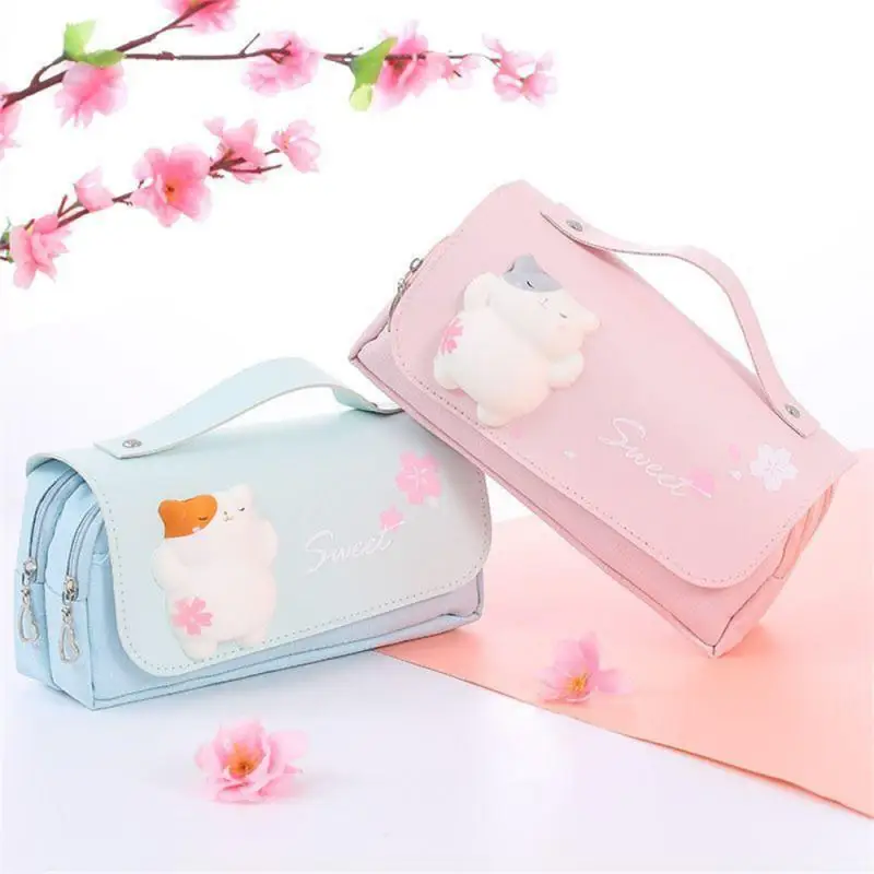 Декомпрессионный чехол для ручек для девочек, милые водонепроницаемые школьные принадлежности, органайзер в эстетике, корейские Канцтовары