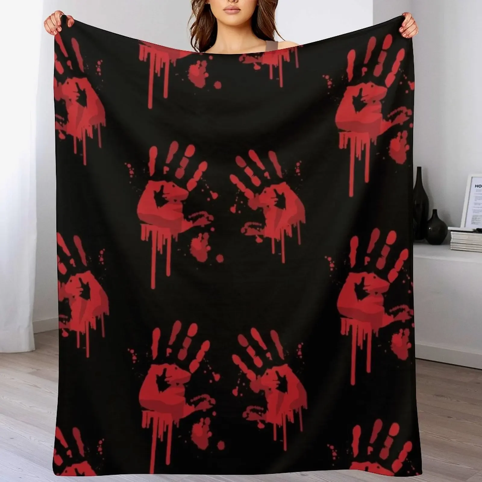 

Bloody handprints Throw Blanket Luxury Sofas Blankets