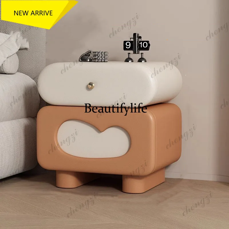 A182 Wood Storage Night Table Kawaii Drawer Nordic Bedside Luxury Table Simple Storage Mesa De Noche Bedroom Furniture